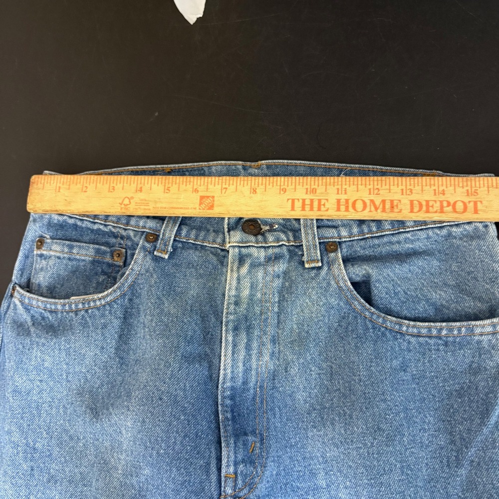 Vintage 80s Levis 505 Straight Leg Jeans Mens Size 33x30 Sun Faded Bleached - Picture 14 of 16
